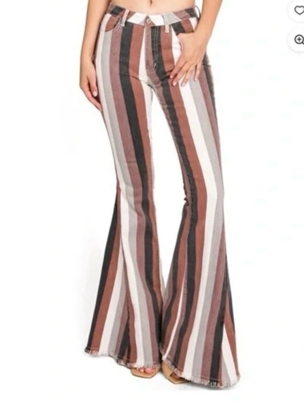 Striped Bell Bottom Jeans